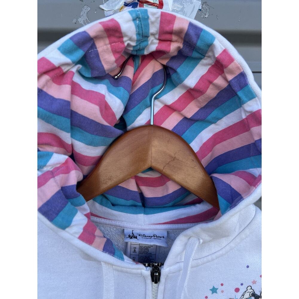 Disney Parks Jacket Woman’s XS  Disney Parks Mickey White Hoodie 2013 Full Zip - Picture 5 of 13